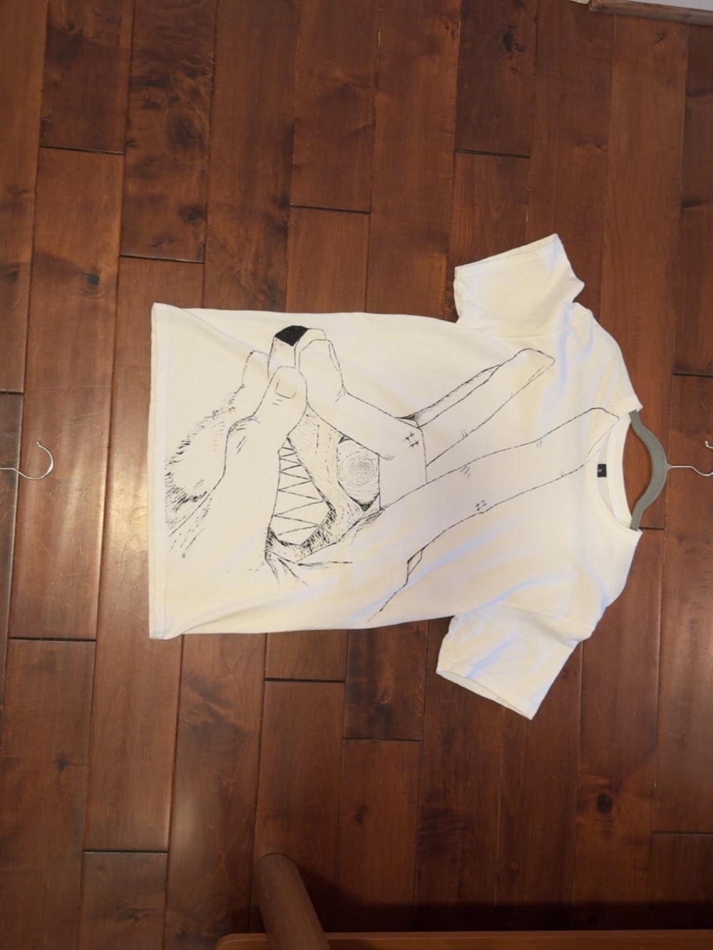 Next Level Apparel White Short-Sleeve Tee with hand painted design